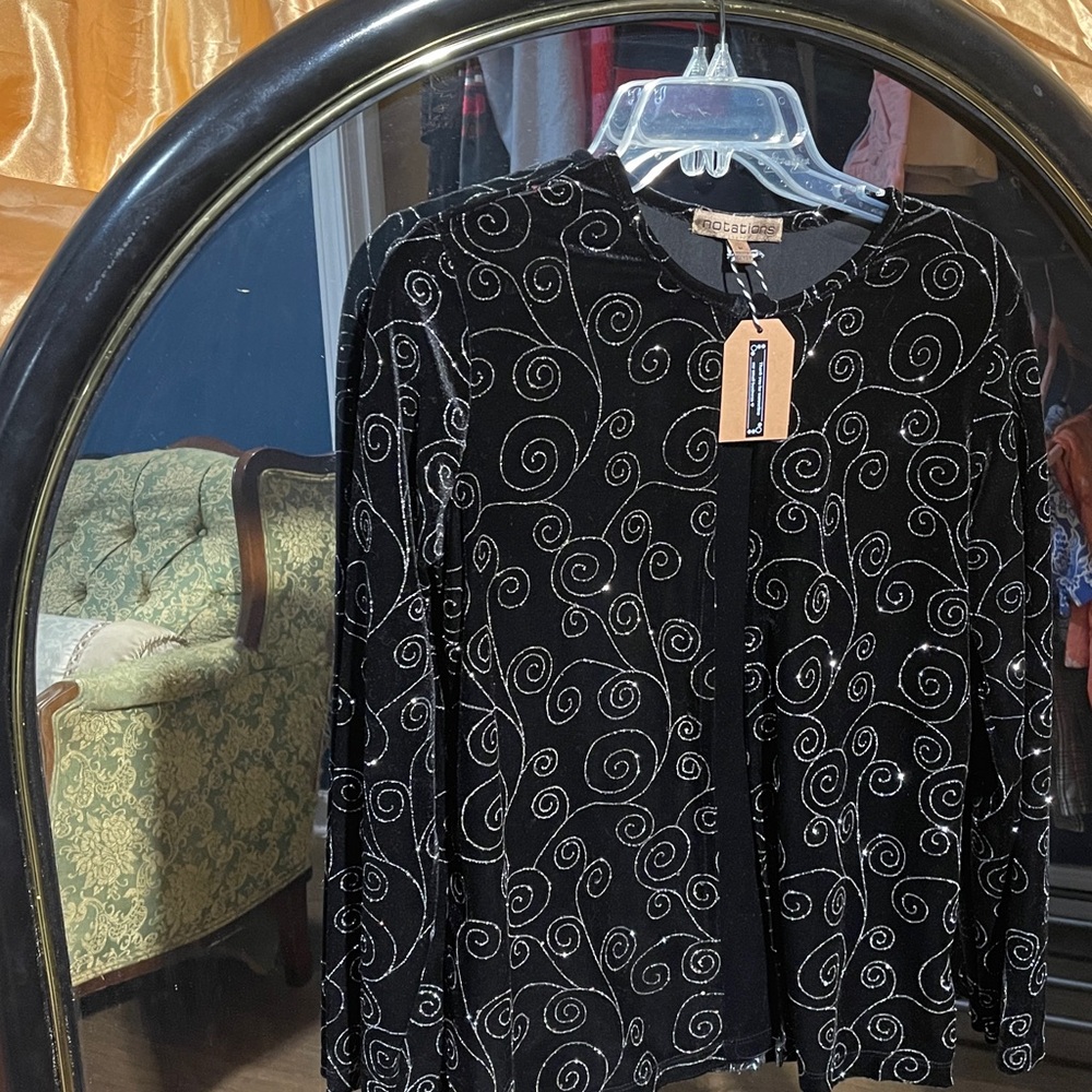 Vintage Size Medium Notations Brand Blouse